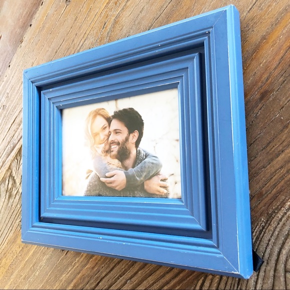 Blue Rustic Distressed Picture Frame - Picture 1 of 6